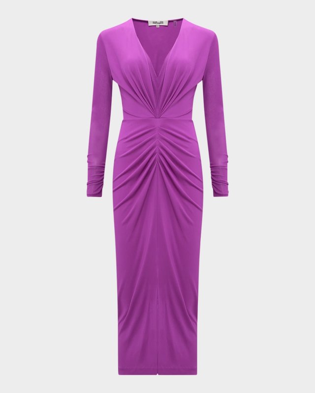 Hades Pleated Bodycon Midi Dress